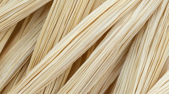 Reed texture natural corn husk fiber bundles overhead photography beige tan cream parallel lines organic texture background - Powered by Adobe