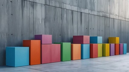 colourful concrete containers 