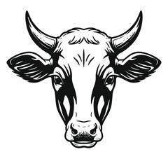 Cow head silhouette icon symbol. Vector illustration