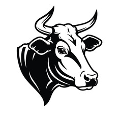 Cow head silhouette icon symbol. Vector illustration