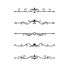 Wedding decorative elements. Divider ornament, borders, vintage line separators. Hand drawn vector illustration isolated on white background.gold ornament decorate frame border pattern Thai art	