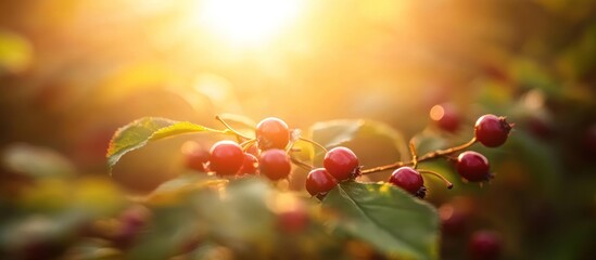 Sun-Kissed Berries: A Golden Hour Glimpse into Nature's Delicate Beauty