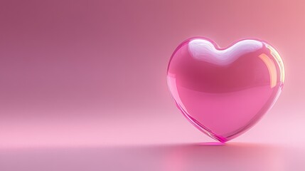 Pink heart on a pink background, symbol of affection and romance