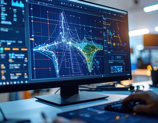 Computer Screen Showing Data Analysis Graphics