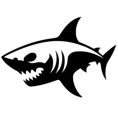 Fierce shark logo silhouette