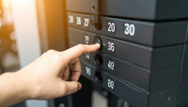 Hand Selecting Weight On Gym Equipment