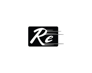 creative letter RE logo design template