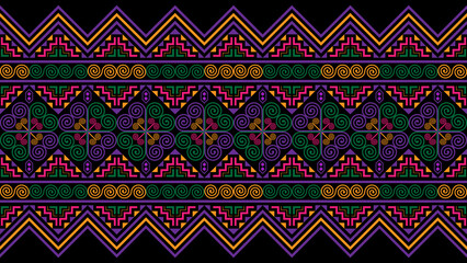 Hmong ethnic pattern, a pattern combining spiral and triangle patterns that resemble mountains.
