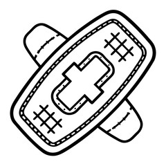 Smart Medical Patch Outline Vector