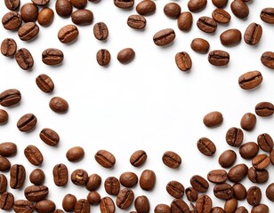 Obraz premium Coffee beans arranged in a frame