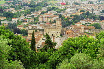 Fototapeta premium View from above on the town of Marostica, Veneto, Italy