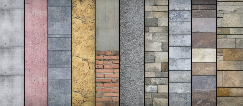 Diverse stone and brick materials showcase for architectural design inspiration