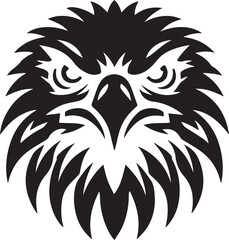 Majestic Eagle Silhouette Vector in Black and White | Wildlife Art Print