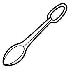 Sterile Spoon Line Art Vector