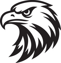 Majestic Eagle Silhouette Vector in Black and White | Wildlife Art Print