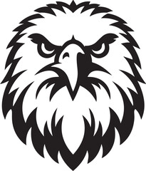 Majestic Eagle Silhouette Vector in Black and White | Wildlife Art Print