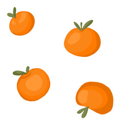 Minimalist Hand-Drawn Oranges PNG – Simple Citrus Illustration Set