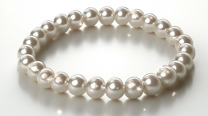 Obraz premium Close up of a luxurious pearl necklace showcasing the elegant and sophisticated beauty of the precious gemstones