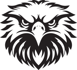 Majestic Eagle Silhouette Vector in Black and White | Wildlife Art Print