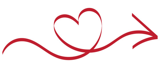 Arrow heart Hand drawn,  arrows element vector design, simple arrows isolated on white  background vector illustration.