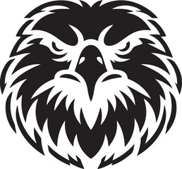 Majestic Eagle Silhouette Vector in Black and White | Wildlife Art Print