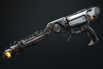 Naklejka premium High tech firearm discharging an energy blast, showcasing intricate details and power