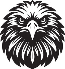 Majestic Eagle Silhouette Vector in Black and White | Wildlife Art Print