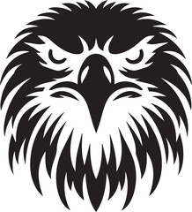 Majestic Eagle Silhouette Vector in Black and White | Wildlife Art Print