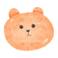 Bear face clipart.Teddy head icon.Hand drawn cute cartoon.