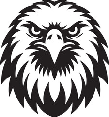 Majestic Eagle Silhouette Vector in Black and White | Wildlife Art Print