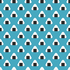Seamless Pattern of Onigiri Illustration.
