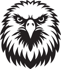 Majestic Eagle Silhouette Vector in Black and White | Wildlife Art Print