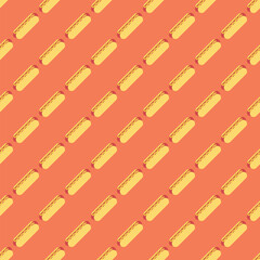 Seamless Pattern of Hot Dog Illustration.