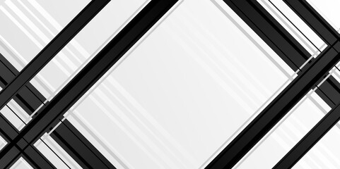 Obraz premium Minimalist black white gradient abstract background. Vector style minimal geometric dynamic shapes with lines modern in graphic. geometric shapes and blank copy space for text. 