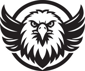 Majestic Eagle Silhouette Vector in Black and White | Wildlife Art Print