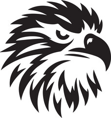 Majestic Eagle Silhouette Vector in Black and White | Wildlife Art Print