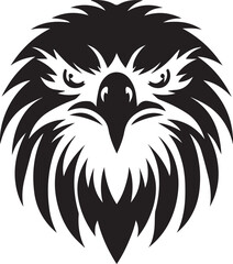 Majestic Eagle Silhouette Vector in Black and White | Wildlife Art Print