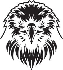 Majestic Eagle Silhouette Vector in Black and White | Wildlife Art Print