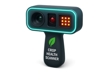 Crop health scanner device for monitoring plant conditions Isolyate on transparent background