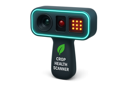 Crop health scanner device for monitoring plant conditions Isolyate on transparent background
