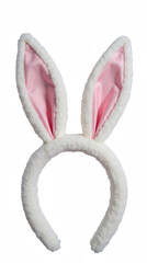 Fluffy bunny ears headband with pink inner lining, perfect for costume parties or festive occasions, adding playful touch to any outfit