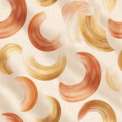 Elegant Seamless Pattern of Freestyle Henna Strokes and Curves in Warm Earthy Tones on Light Background