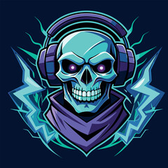 design logo icon vector illustration mascot skull electric