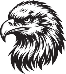 Obraz premium Majestic Eagle Silhouette Vector in Black and White | Wildlife Art Print