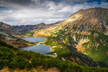 Mountain Landscape with Lakes and Valleys