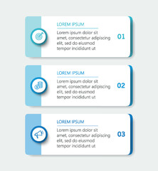 Business infographic template with 3 options or steps