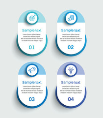 Business infographic template with 4 options or steps. Can be used for workflow layout, diagram, annual report, web design