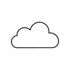 A simple, clear outline of a cloud shape on a white background