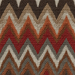 Abstract Seamless Geometric Pattern with Striking Mudmee Lines and Vibrant Color Palette in Earthy Tones