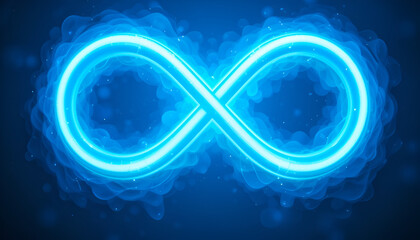 Glowing Blue Infinity Symbol with Energetic Aura